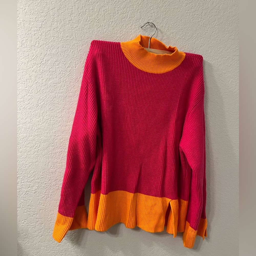 Sugarlips Pink Striped Cowl Neck Sweater viscose‎ blend